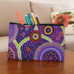 Large Printed Cotton Purse Pencil Case