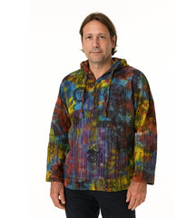 Patchwork Printed Cotton Hoody