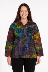 Patchwork Printed Cotton Hoody