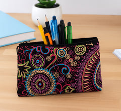 Large Printed Cotton Purse Pencil Case