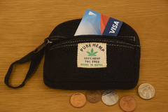 Large Black Hemp Purse