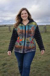 Tie Dye Floral Zip Hoody