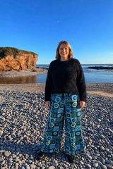 Circle Print Rayon Trousers