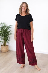 Embroidered Viscose Trousers