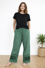 Embroidered Viscose Trousers