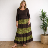 Crinkle Cotton Tiered Skirt