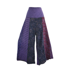 Wide Leg Patchwork Trousers