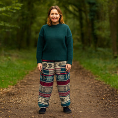 Acrylic Fleece Arrow Pattern Harem Trousers