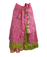 Tea Calf Length Sari Silk Wrap Skirt 58"