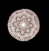 Indian Wood Printing Block - Heart Flower (7cm)