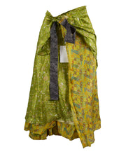 Tea Calf Length Sari Silk Wrap Skirt 70"
