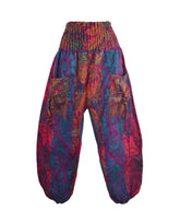Floral Acrylic Fleece Harem Trousers