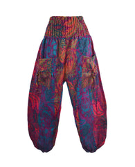 Floral Acrylic Fleece Harem Trousers