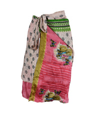 Knee Length Sari Silk Wrap Skirt 62"