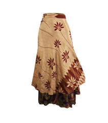 Sari Silk Wrap Skirt XL 66"
