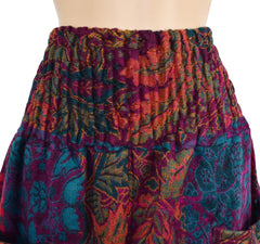 Floral Acrylic Fleece Harem Trousers