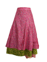 Tea Calf Length Sari Silk Wrap Skirt 58"