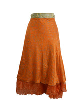 Tea Calf Length Sari Silk Wrap Skirt 58"