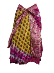 Tea Calf Length Sari Silk Wrap Skirt 68"