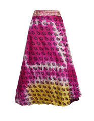 Tea Calf Length Sari Silk Wrap Skirt 68"