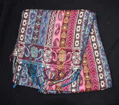 Paisley Stripe Pattern Fleece Scarf