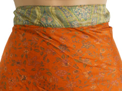 Tea Calf Length Sari Silk Wrap Skirt 58"