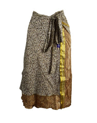 Tea Calf Length Sari Silk Wrap Skirt 58"