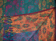 Butterfly Pattern Fleece Blanket Shawl