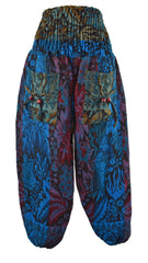 Acrylic Fleece Floral Harem Trousers