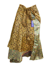 Tea Calf Length Sari Silk Wrap Skirt 68"