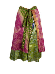 Tea Calf Length Sari Silk Wrap Skirt 60"