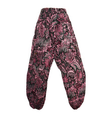 Floral Acrylic Fleece Harem Trousers