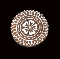 Indian Wood Printing Block - Flower (5.5cm)