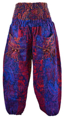 Acrylic Fleece Floral Harem Trousers