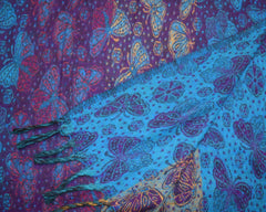 Butterfly Pattern Fleece Blanket Shawl