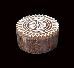 Indian Wood Printing Block - Flower (5.5cm)