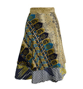 Knee Length Sari Silk Wrap Skirt 48"