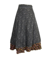 Tea Calf Length Sari Silk Wrap Skirt 44"