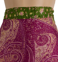 Tea Calf Length Sari Silk Wrap Skirt 60"