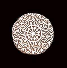 Indian Wood Printing Block - Flower (5.5cm)