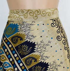 Knee Length Sari Silk Wrap Skirt 48"