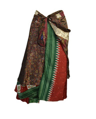 Tea Calf Length Sari Silk Wrap Skirt 70"
