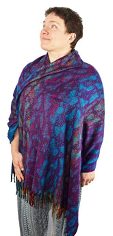 Butterfly Pattern Fleece Blanket Shawl