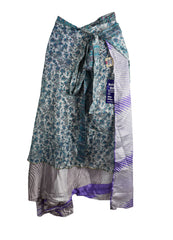 Tea Calf Length Sari Silk Wrap Skirt 56"