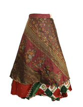 Tea Calf Length Sari Silk Wrap Skirt 70"