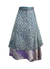 Tea Calf Length Sari Silk Wrap Skirt 56"
