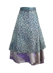 Tea Calf Length Sari Silk Wrap Skirt 56"