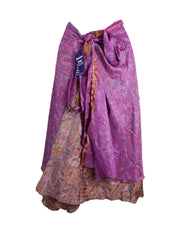 Tea Calf Length Sari Silk Wrap Skirt 70"