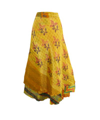Sari Silk Wrap Skirt XL 66"
