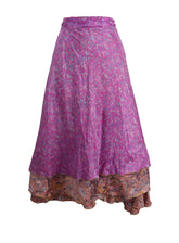 Tea Calf Length Sari Silk Wrap Skirt 70"